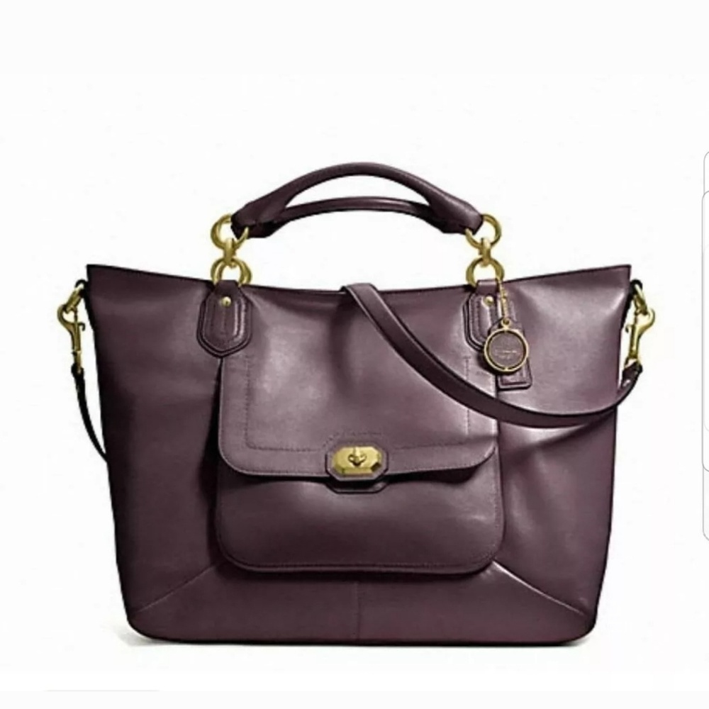 FINAL SALE Coach PLUM PEARL Satchel Izzy Campbell